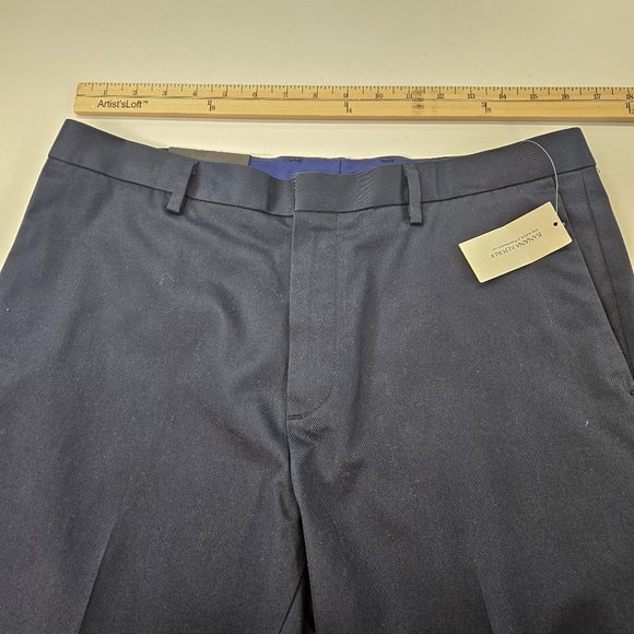 Banana Republic NWT Pants Mens 33 x 34 Navy BLUE Slim Fit Non Iron Dress Stretch - Picture 2 of 11